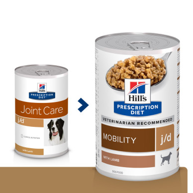 Hill’s Prescription Diet Canine j/d – Hrană Umedă pentru Sănătatea Articulațiilor la Câini, 370 g
